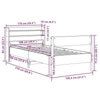 vidaXL Sängram utan madrass vit 100x200 cm massiv furu - Bild 12