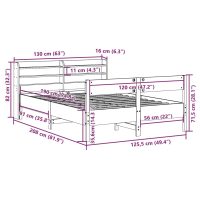 vidaXL Sängram utan madrass 120x190 cm massiv furu - Bild 12