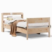 vidaXL Sängram utan madrass 75x190 cm massiv furu - Bild 2