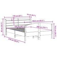 vidaXL Sängram utan madrass vaxbrun 160x200 cm massiv furu - Bild 12