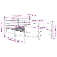 vidaXL Sängram utan madrass 140x200 cm massiv furu - Bild 12