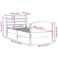 vidaXL Sängram utan madrass 100x200 cm massiv furu - Bild 12