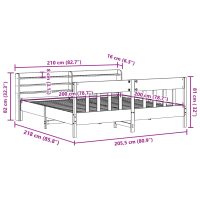 vidaXL Sängram utan madrass 200x200 cm massiv furu - Bild 12