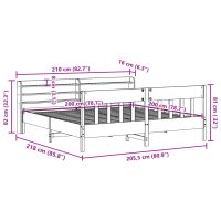 vidaXL Sängram utan madrass vit 200x200 cm massiv furu - Bild 12