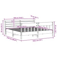 vidaXL Sängram utan madrass 180x200 cm massiv furu - Bild 12