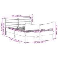 vidaXL Sängram med huvudgavel 120x200 cm massiv furu - Bild 11