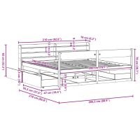 vidaXL Sängram utan madrass vaxbrun 200x200 cm massiv furu - Bild 12