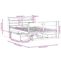 vidaXL Sängram utan madrass 140x200 cm massiv furu - Bild 12