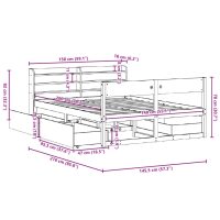 vidaXL Sängram utan madrass vaxbrun 140x200 cm massiv furu - Bild 12