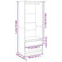 vidaXL Garderob vit 80x50x200 cm konstruerat trä - Bild 10