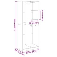 vidaXL Garderob vit 80x50x200 cm konstruerat trä - Bild 10