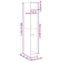 vidaXL Garderob vit 30x50x200 cm konstruerat trä - Bild 9