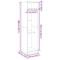 vidaXL Garderob vit 50x50x200 cm konstruerat trä - Bild 9