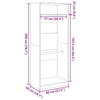 vidaXL Garderob brun ek 80x50x200 cm konstruerat trä - Bild 9