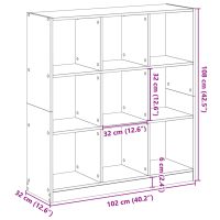 vidaXL Bokhylla rökfärgad ek 102x32x108 cm konstruerat trä - Bild 9