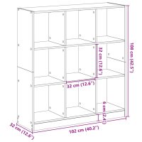 vidaXL Bokhylla brun ek 102x32x108 cm konstruerat trä - Bild 9