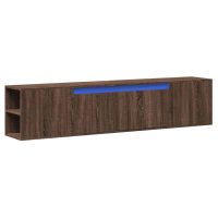 vidaXL Väggmonterad tv-bänk LEDs brun ek 180x31x39,5 cm - Bild 3