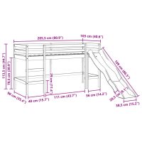 vidaXL Loftsäng utan madrass 90x200 cm massiv furu - Bild 11