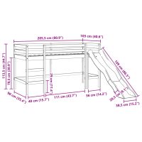 vidaXL Loftsäng utan madrass vaxbrun 90x200 cm massiv furu - Bild 11