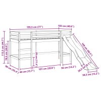 vidaXL Loftsäng utan madrass 90x190 cm massiv furu - Bild 11