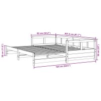 vidaXL Dagbädd utan madrass 80x200 cm massiv furu - Bild 11