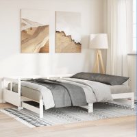 vidaXL Dagbädd utan madrass vit 80x200 cm massiv furu - Bild 4