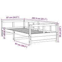 vidaXL Dagbädd utan madrass vit 80x200 cm massiv furu - Bild 10