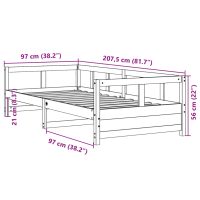 vidaXL Dagbädd naturfärgad 90x200 cm massiv furu - Bild 10