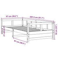 vidaXL Dagbädd utan madrass vit 90x200 cm massiv furu - Bild 10