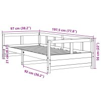 vidaXL Dagbädd naturfärgad 90x190 cm massiv furu - Bild 10