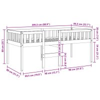 vidaXL Barnsäng utan madrass vit 80x200 cm massiv furu - Bild 10