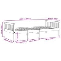 vidaXL Barnsäng utan madrass vit 80x200 cm massiv furu - Bild 10