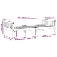 vidaXL Barnsäng utan madrass vaxbrun 90x200 cm massiv furu - Bild 10