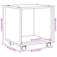 vidaXL Skåp med hjul sonoma-ek 37x33x42,5 cm konstruerat trä - Bild 10