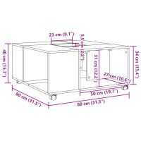 vidaXL Soffbord sonoma-ek 80x80x40 cm konstruerat trä - Bild 10