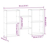 vidaXL Vägghylla vit 96x18x60 cm konstruerat trä - Bild 10