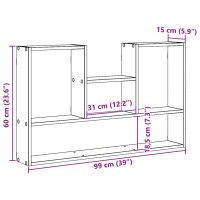 vidaXL Vägghylla vit 99x15x60 cm konstruerat trä - Bild 10