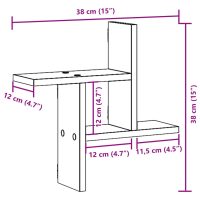 vidaXL Vägghyllor 2 st vit 38x12x38 cm konstruerat trä - Bild 11