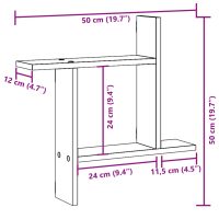 vidaXL Vägghyllor 2 st vit 50x12x50 cm konstruerat trä - Bild 11