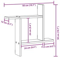 vidaXL Vägghyllor 2 st brun ek 50x12x50 cm konstruerat trä - Bild 11