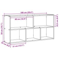 vidaXL Vägghylla vit 100x25x50 cm konstruerat trä - Bild 11