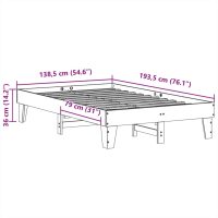 vidaXL Sängram utan madrass vit 135x190 cm massiv furu - Bild 9