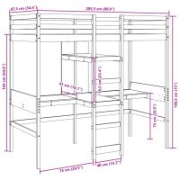 vidaXL Loftsäng utan madrass 80x200 cm massiv furu - Bild 10