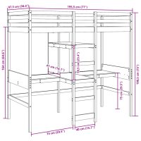 vidaXL Loftsäng utan madrass vit 90x190 cm massiv furu - Bild 10