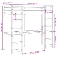 vidaXL Loftsäng utan madrass 80x200 cm massiv furu - Bild 10