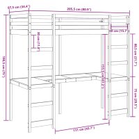 vidaXL Loftsäng utan madrass vit 80x200cm massiv furu - Bild 10