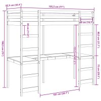 vidaXL Loftsäng utan madrass 75x190 cm massiv furu - Bild 10