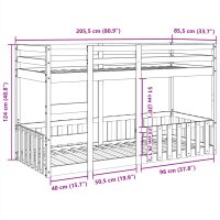 vidaXL Våningssäng vit 80x200 cm massiv furu - Bild 10