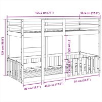 vidaXL Våningssäng vit 90x190 cm massiv furu - Bild 10