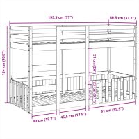 vidaXL Våningssäng 75x190 cm massivt furu - Bild 10